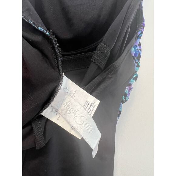 MagicSuit One Piece Swimsuit Wrap Style Blue & Black Size 12 - Picture 8 of 9